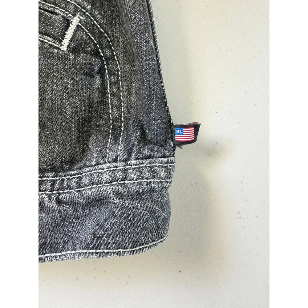 VTG Polo Jeans Co Ralph Lauren M Faded Black Denim Jean Jacket Cotton 90s - Picture 6 of 9